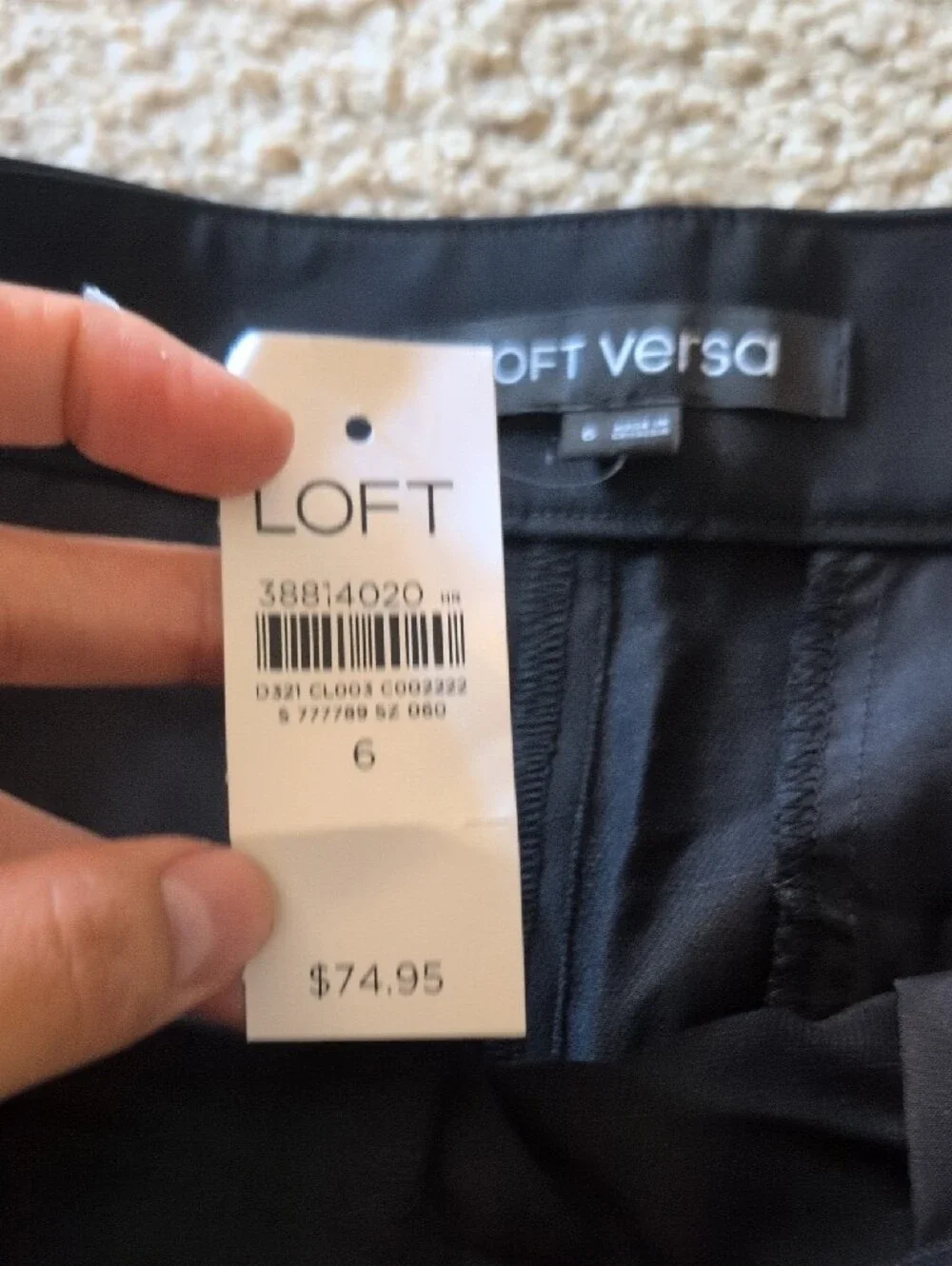 LOFT Versa Black High-Rise Pleated Bermuda Shorts